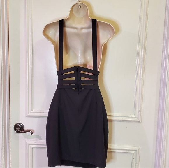 NBD Black Sleeveless Mini Dress with Side Strap Cutouts and Back Exposure, Large - Picture 8 of 16